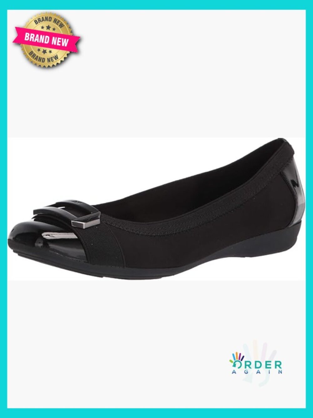 Textile Ballet Flats Stretch Collar Square Cap Toe Flexible Slip On Shoes